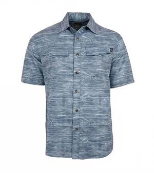 NEW HOOK & TACKLE men's offshore fishing vented shirt in gray
